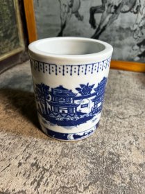 90年代，景德镇青花梧桐笔筒一只y