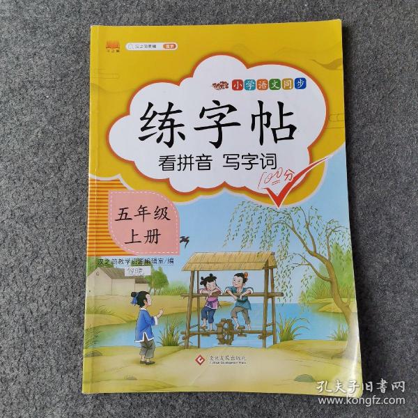 汉之简小学五年级上册语文同步练字帖专项训练书写字帖看拼音写汉字词语生字注音控笔训练字贴