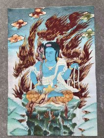 不动明王唐卡刺绣织锦画