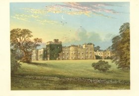 1882年英国原版彩色石印版画霍恩比城堡