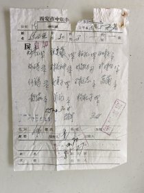 西安市中医院处方笺（炒枣仁，夜交藤，莱菔子，柏子仁，五味子，炒白芍，朱茯神，煅牡力，珍珠母，何首乌，女贞子，朱远志，菖蒲，青竹茹，菊花，枸杞子）