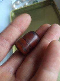 清代袖珍老印泥盒，老印泥。木质不祥