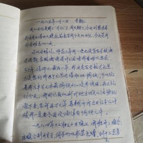 老笔记本 1984年6月7日至1985年8月23日一位女大学生的日记 36开纸面布脊精装一册