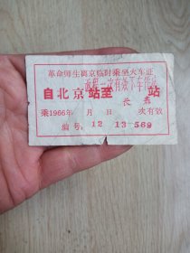 66年北京到长春的旧火车票，少见品种，保存品相好，具体看图中所示，票长8.8厘米，喜欢收藏的老板看好抓紧下单，