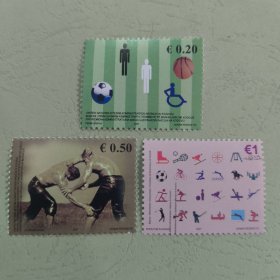 E803科索沃2007年 各种体育运动 摔跤 足球篮球 外国邮票 新 3全 一枚有较轻压痕，如图