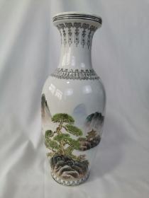怀旧民俗工艺老物件七八十年代景德镇手绘山水风景大瓶