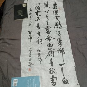 曹文仲书法一张杜甫诗尺寸94x44.5cm