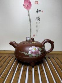 紫砂寿桃壶