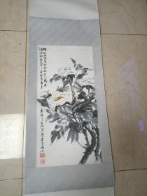 著名画家王友石花卉条幅。66/33