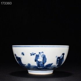 清康熙青花八仙人物纹碗 高9厘米 宽18.5厘米
