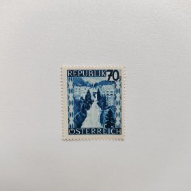 外国邮票 奥地利邮票早期建筑桥梁河流风光 新票1枚 如图