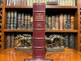超大《天路历程》The Pilgrim's Progress约翰·班扬John Bunyan，作品深刻反映了人类在追求真理、信仰和救赎过程中所面临的各种诱惑和磨难，并通过主人公的历程向读者阐述了基督教信仰的理念和价值观。

伦敦名社卡塞尔Cassell 1860年出版，摩洛哥羊皮装帧，厚重大开本27X21X6，一百二十余幅版画，店主经手过的配图最多的版本，图文并茂、引入入胜。 皮质厚实，温润如新。