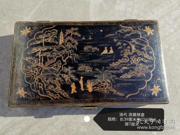 清代 漆器揀盒 本金描绘，画工精美，品相完好