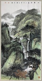 得自作者本人，终身保真 ——(带合影)张树立，中国美术家协会会员，《国画经典》总编，中国当代美术研究完国画院院长，北京丰台美协副主席。