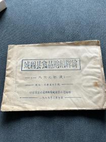 1967年城固县食品购销牌价