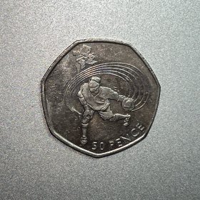 英国2011年伦敦运动会-盲人门球50便士纪念币