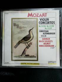 LASERLIGHT公司（原版唱片）
Mozart violin concertos 
No.3 k216—No.4 k218 No.5 k219
Christian Altenburger Violin German Bach Soloists
 Helmut Winschermann