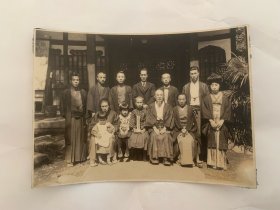 日本明治-大正时期（清末时期）历史老照片 家族大合照 和服 西服 美女 100多年前家族大合照 稀少品 美品