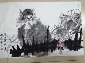 手绘国画猫