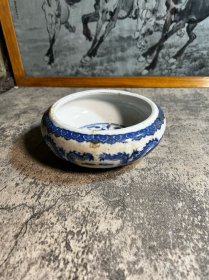 80，90年代，青花双龙笔洗一只