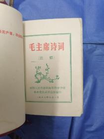 毛主席诗词，1967年印，书前共31张毛像彩照，其中毛林像七张，稀见本