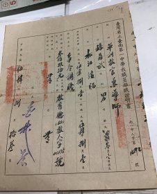 1965年 臺南一中職員離職證明書