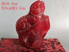 清代老鸡血石兽印章