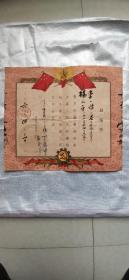 1956年重庆市中区《结婚证书》一张