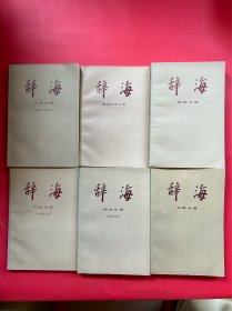 辞海:语言文字分册、历史分册（中国现代史、中国古代史、世界史 考古学）、经济分册、文学分册（6本合售）