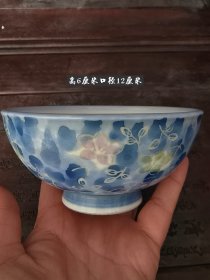 乡下收货偶得青花赏碗，保存完整，品像如图！