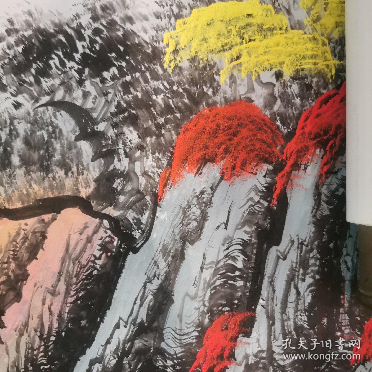 李馨（李金冬）鸿运当头山水小六尺180+68画心
车内，还有九鲤鱼，还有斗篷，山水，还有仙桃的。