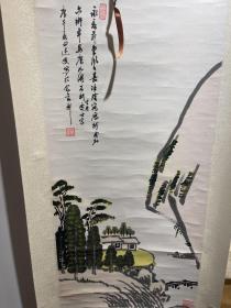 张菽，号退翁、退叟，丹徒人，民国后居上海。著名诗人、画家、翻译家，山水笔意大朴大拙，写生喜用枯墨、焦墨，书法苍劲老辣，构图奇巧很有意境。