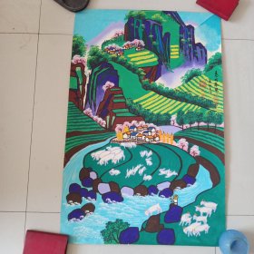 户县农民画 秦岭春晓