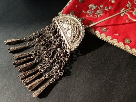 清代老银发簪，步摇