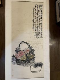 工艺品 吴昌硕 花卉立轴（买家自鉴）