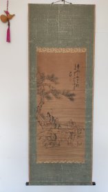 1115#回流字画：清代民国老画 京东八家之张石楼 五老图，原装旧裱 整幅156*56画心94*42