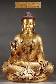 明 铜胎鎏金释迦牟尼佛坐像