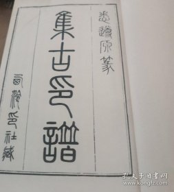 西泠印社藏集古印谱，字典级印谱。16开线装，首印限500套，定价3000元。 宣纸印刷一函六册全。官职从高到低排列，再到私印。从秦汉皇帝玺，到君印，到公印、侯印、将军印、将印、督印、尉印、司马印等。开篇就是李斯小篆白玉盘螭钮，历代藏家认为是秦玺无疑。还有“永昌”、“长乐未央”等几枚。私印中按姓氏排列，《百家姓》几乎应有尽有。《顾氏集古印谱》是我国存世最早的一部古玺印汇录。