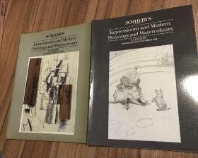 伦敦苏富比 1989年 印象派绘画和现代艺术及 素描 水彩画拍卖会专场 两册