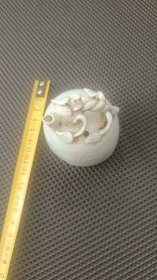 清代仿宋汝窑树根提梁水盂