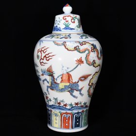 明成化斗彩麒麟送子纹梅瓶尺寸37.5*21厘米