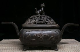 大明宣德年制真紫铜香炉，（宣德），重量4.77公斤