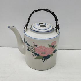 六十年代印花青花瓷壶茶壶提梁壶