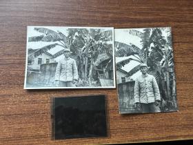福建东山岛，击落敌机一架东山战斗英模，沈亚水，照片2张加底片