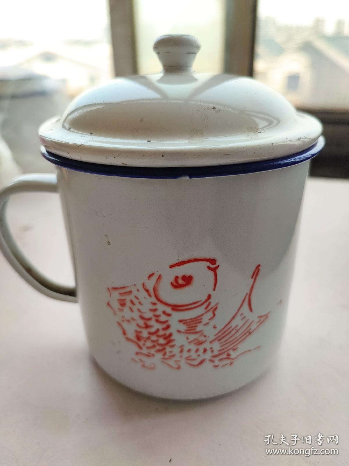 百天决战纪念（旅大水产公司，1975年）（老搪瓷茶缸）