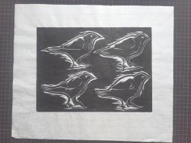 木刻版画 （40×35） 宣纸  油墨印