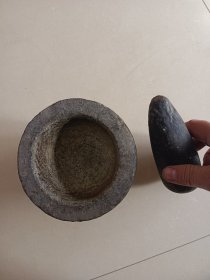 老青石臼 完整 高10 外径13.5内口径9.5