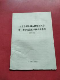 老资料《北京市第九届人民代表大会第一次会议各代表团分组名单》.