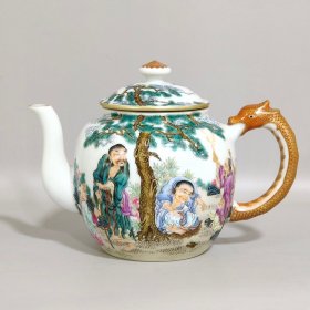 清代乾隆人物故事茶壶