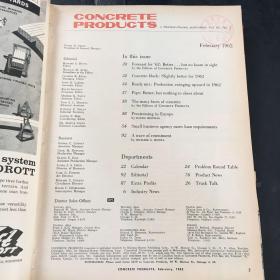 CONCRETE PRODUCTS VOL.65  NOS.1-12 JAN.-DEC. 1962   混凝土制品 月刊合订本 英文版